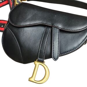 Black Leather Saddle Bag